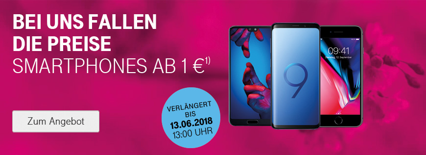 Spitzen Smartphones fr 1 Euro - Verlngert bis 13.06.2018