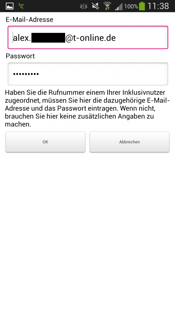 Telekom-HomeTalk-E-Mail-Adresse eintragen