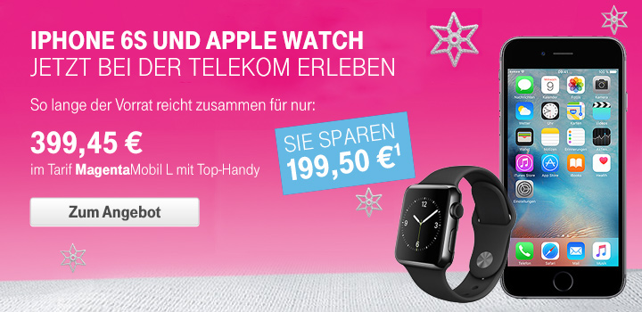 Apple iPhone 6s und Apple Watch im Bundle