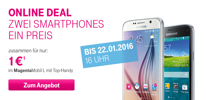 Zwei Smartphones  ein Preis: Samsung Galaxy S6 + Samsung Galaxy S5 mini