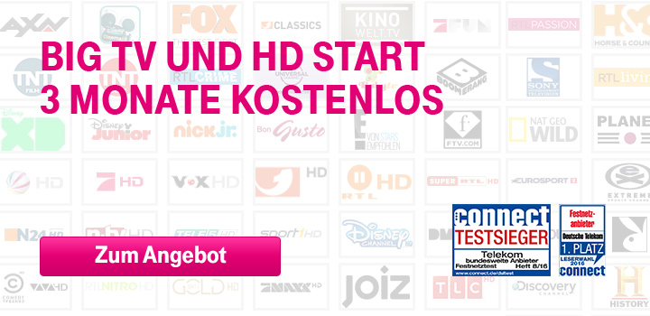 Big TV und HD Start 3 Monate kostenlos