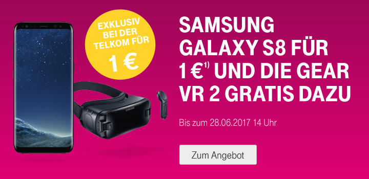 Verlngert: Samsung Galaxy S8 + Gear VR 2 gratis dazu