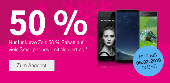 Nur bis 06.02.2018 | 50% auf ausgewhlte Smartphones 