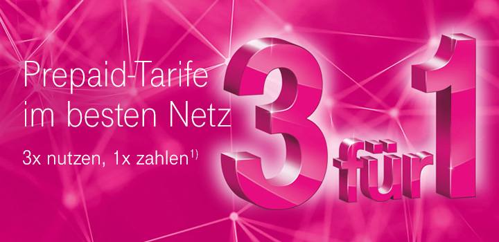 3x nutzen und 1x zahlen - Nur fr kurze Zeit - Prepaid-Aktion 