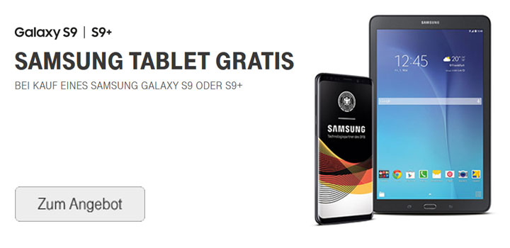 Galaxy S9 oder S9+ kaufen und Samsung Tablet gratis dazu erhalten