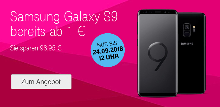 Verlngert: Samsung Galaxy S9 zum Aktionspreis fr 1 