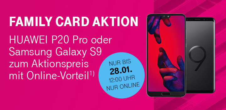 Nur bis zum 28.01.2019 - FamilyCard Aktion - Smartphones ab 1 Euro