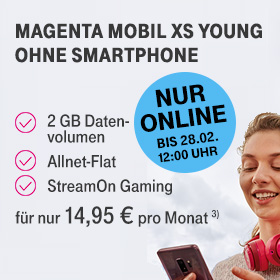 MagentaMobil XS Young für 14,95 Euro - 5 Euro Ersparnis im Monat