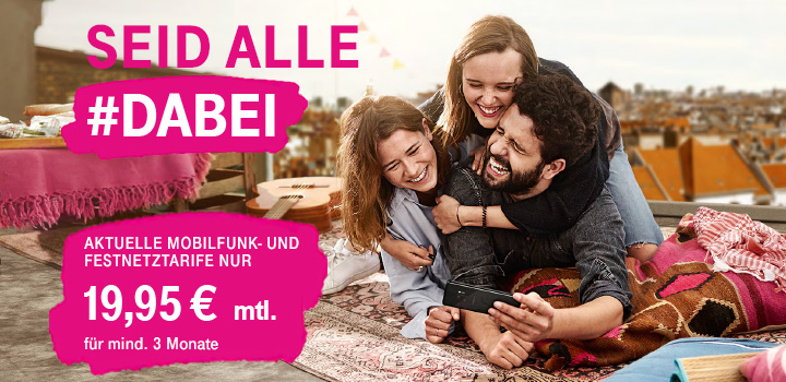 Aktuelle Magenta Mobil- und Festnetztarife – Ein Preis. 19,95€ mtl. Mindestens in den ersten drei Monaten