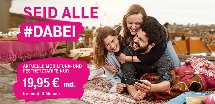 Aktuelle Magenta Mobil- und Festnetztarife  Ein Preis. 19,95 mtl. Mindestens in den ersten drei Monaten