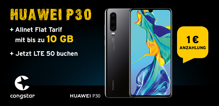 congstar - HUAWEI P30 fr 1  Anzahlung