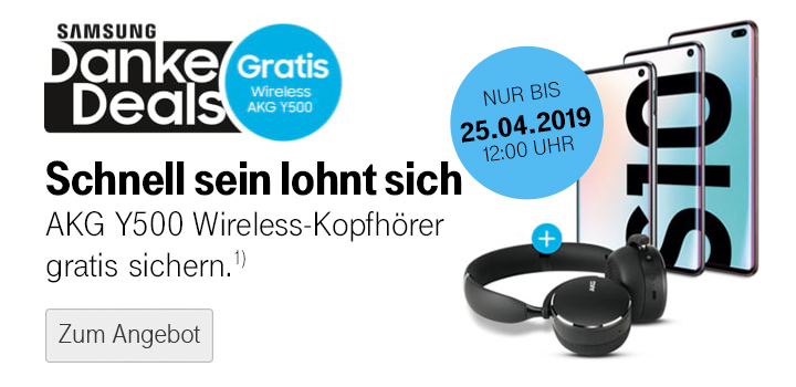 Samsung Galaxy S10 Danke Deals - Wireless Kopfhrer sichern