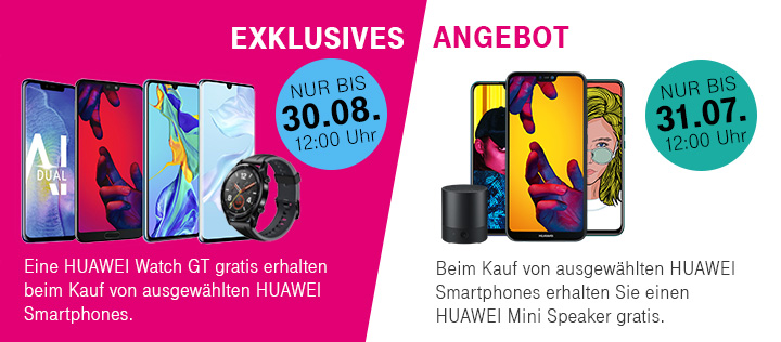 HUAWEI Sommeraktion - HUAWEI Mini Speaker oder HUAWEI Watch GT gratis erhalten