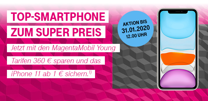 Apple iPhone 11 im MagentaMobil Young Tarif zum Aktionspreis