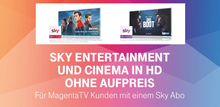 Freischaltung Cinema und Entertainment Paket für Sky Abo Kunden
