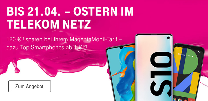 Mobilfunk Osteraktion - 120 € sparen und Top-Smartphones ab 1 €