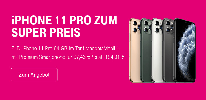 Apple iPhone 11 Pro (Max) Aktion und 100  Cashback sichern