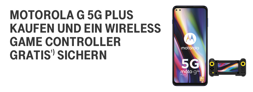 Motorola G 5G Plus kaufen und ein Game Controller im Wert von 31,99 € gratis sichern
