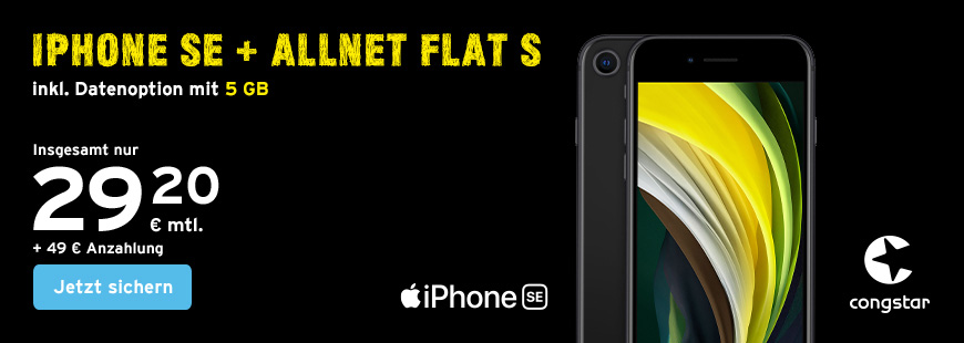 Aktion: congstar Allnet Flat S mit iPhone SE ab 49€*