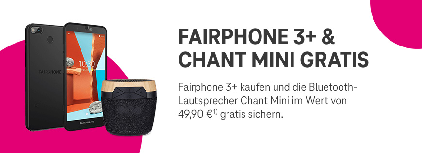 Fairphone Herstelleraktion: Fairphone 3+ zzgl. Bluetooth-Lautsprecher kostenlos¹⁾
