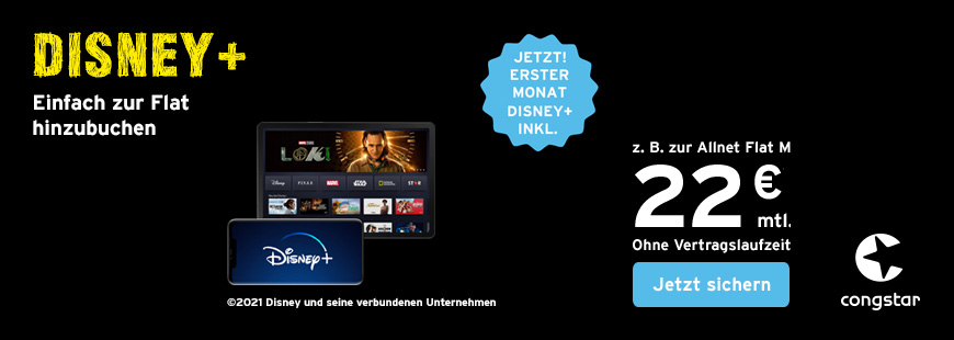 Congstar Allnet Flat M mit Disney+ Option