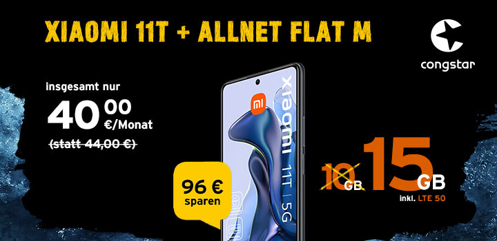 congstar Bundle Angebot – Xiaomi 11T + Allnet Flat M