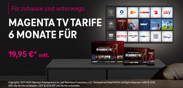 MagentaZuhause und MagentaTV: nur 19,95 € in den ersten 6 Monaten