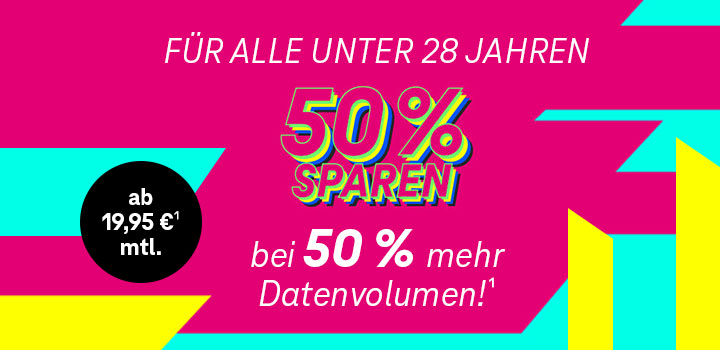 MagentaMobil S - L Young: 50 % mehr Datenvolumen