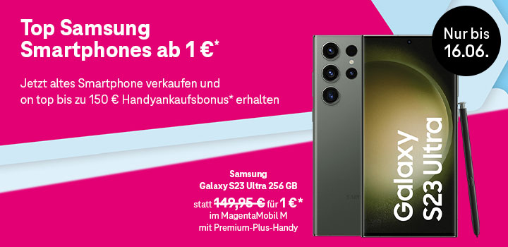 Jetzt Top Samsung Smartphones ab 1 € sichern und Ankaufsbonus erhalten!