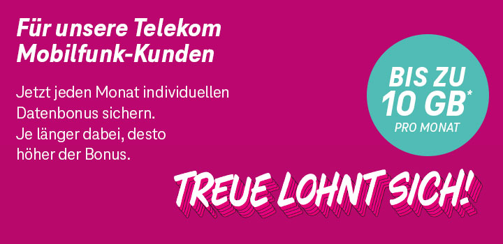 Dabei sein lohnt sich: Datenbonus fr MagentaMobil Kunden