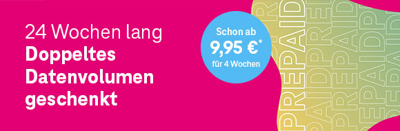 Verlngert: Doppeltes Datenvolumen in den Tarifen MagentaMobil Prepaid M - XL