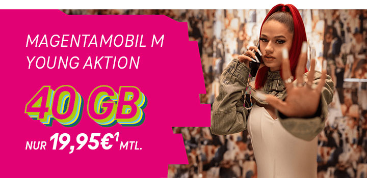 MagentaMobil M Young Aktion - 40 GB fr nur 19,95 €