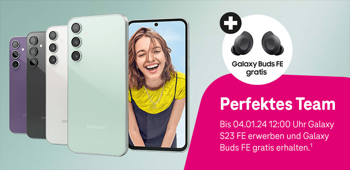 Nur bis 04.01.: Neues Samsung Galaxy S23 FE kaufen und gratis Galaxy Buds FE dazu erhalten