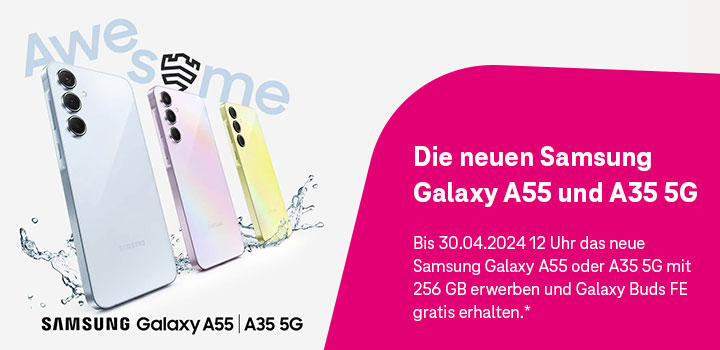 Das neue Samsung Galaxy A35 oder A55 kaufen und gratis Kopfhrer sichern