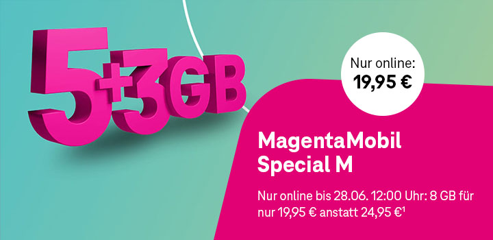 5 + 3 GB bei MagentaMobil Special M fr nur 19,95 €