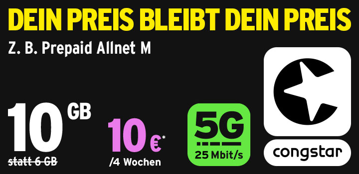 Mehr Datenvolumen bei der Prepaid Allnet Flat M 