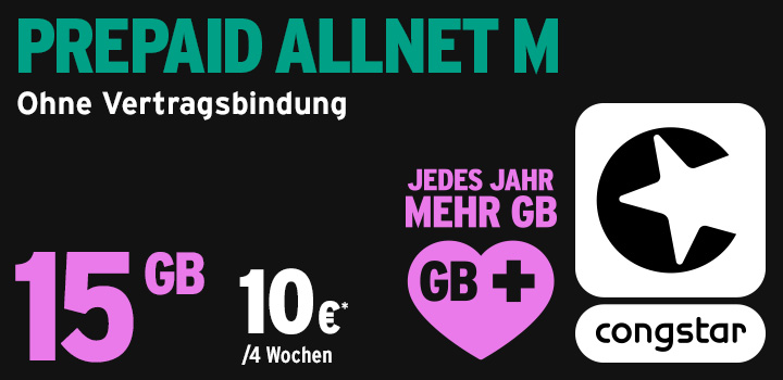 Geht immer: congstar Prepaid Allnet Tarife