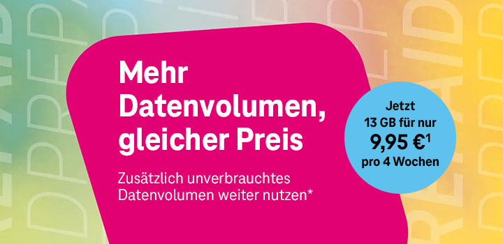 Ab sofort: Mehr Datenvolumen in den Prepaid Tarifen