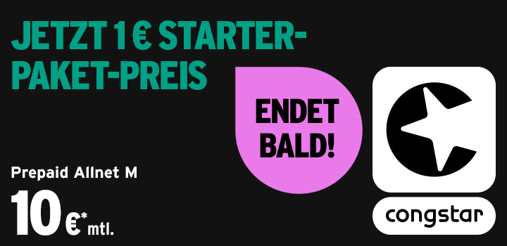 Nur noch fr kurze Zeit: Starterpaket fr 1  und bis zu 15 GB extra!