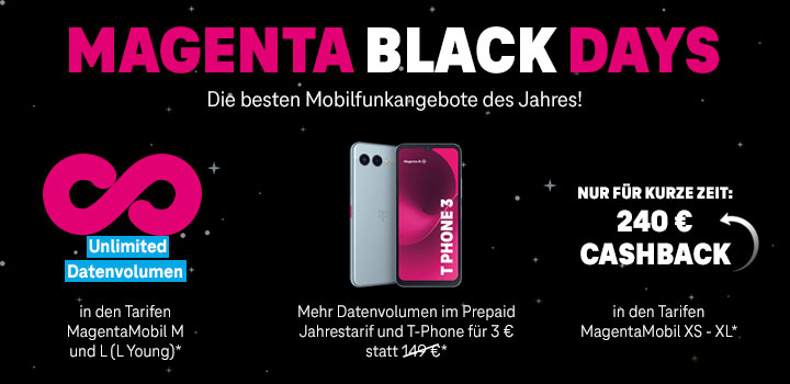 Magenta Black Days – Mobilfunk Angebote