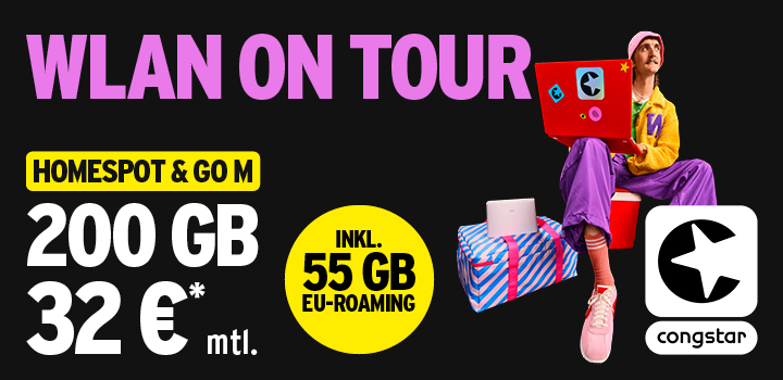 congstar Homespot & Go: 200 GB f�r 32�