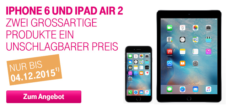 Apple iPhone 6 und iPad Air 2 im Bundle vermitteln