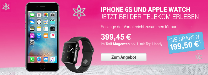 Apple iPhone 6s und Apple Watch im Bundle