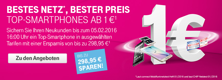 Viele Top-Smartphones in den Tarifen mit Top-Handy fr 1 