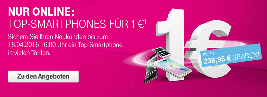 Aktion: Top-Smartphones für 1 Euro vermitteln