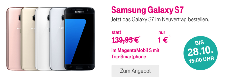 Samsung Galaxy S7 für 1 €