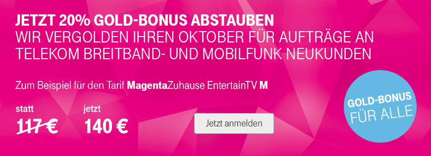 Nur noch 7 Tage: Gold-Bonus fr alle