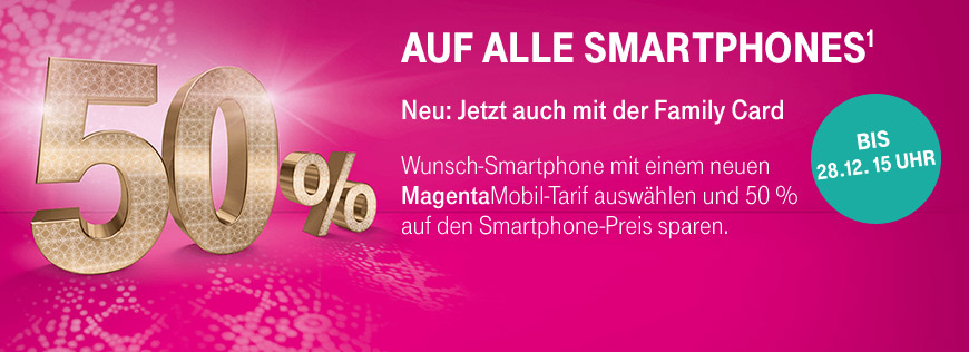 50% auf alle Smartphones