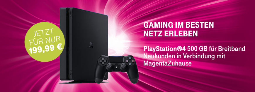 Sony PlayStation4 500 GB jetzt mit MagentaZuhause buchbar