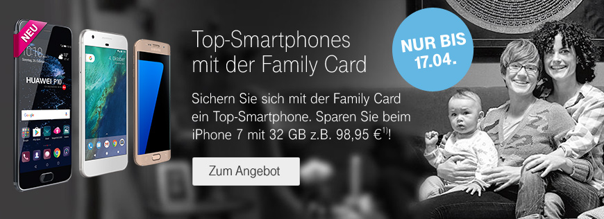 Family Cards mit Smartphone für 1 Euro